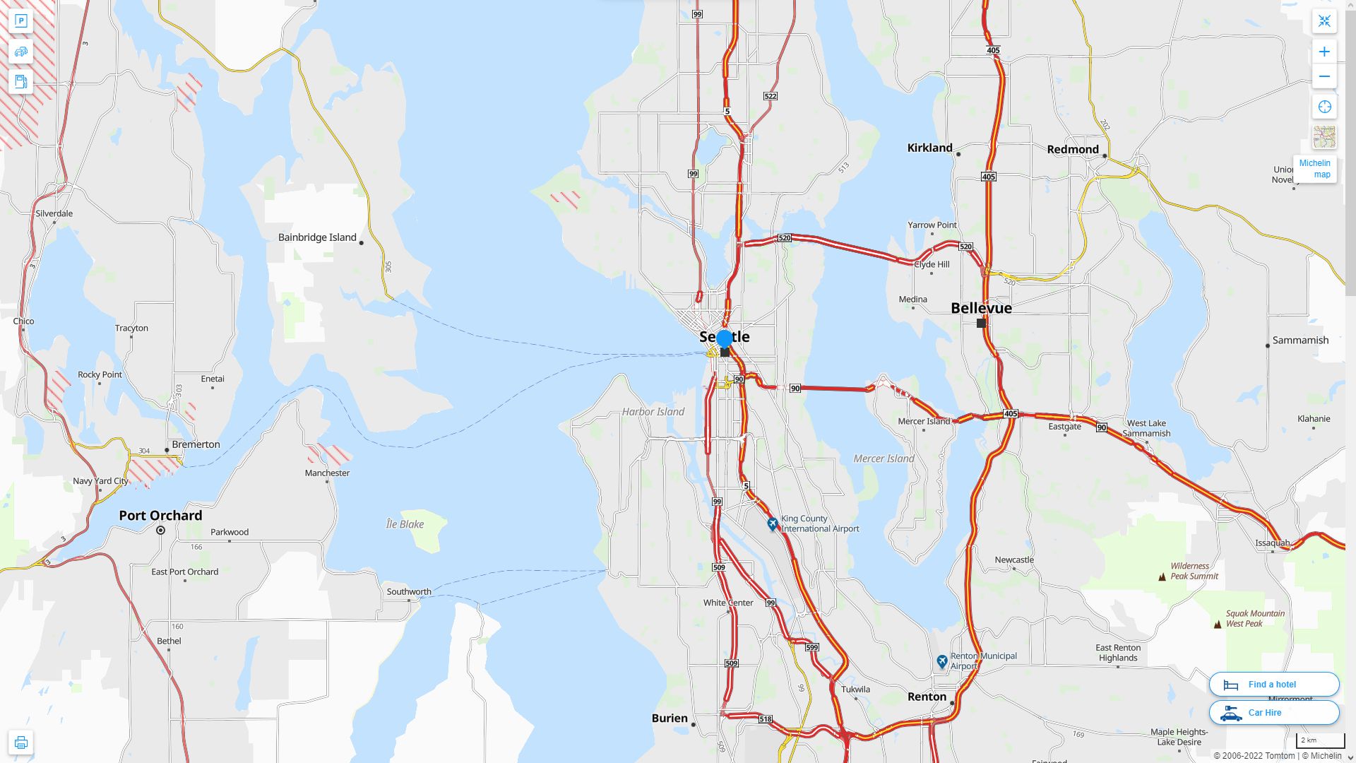 Seattle Washington Highway And Road Map